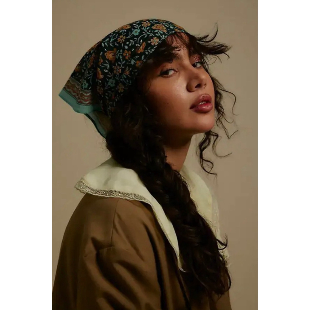 Free People Artistic Eye Hair Scarf NWT Green Boho Hippie Sold Out Online
